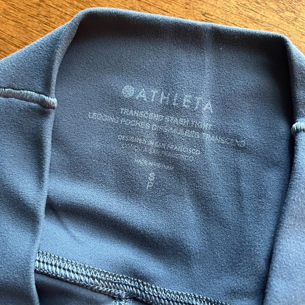 Athleta "Transcend Stash Tight" slate blue leggings S - Picture 3 of 10